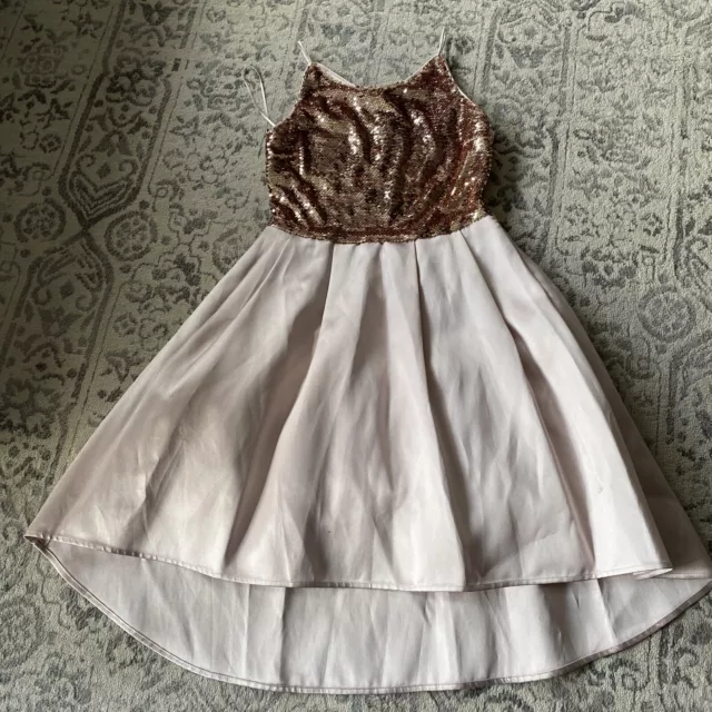 Monsoon, Storm Prom/ Party/wedding Dress. Age 12. Pink & Rose Gold Sequins.