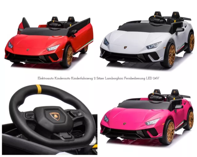 Lamborghini Huracan, Leder, 2 Sitzer Eva, Kinder Fahrzeug Elektroauto Kinderauto