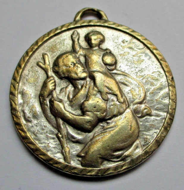 Pendentif Médaillon Vintage Double Face Vierge De Lourdes En Or - Ancien - Parfait état