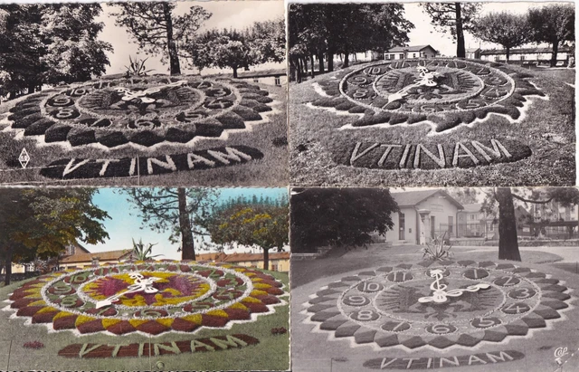 Lot de 4 cartes postales anciennes old postcards BESANCON DOUBS horloge fleurie