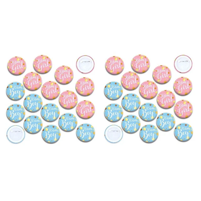 120 piezas Género Display Pin y Team Girl Button Pin Babyparty Button R C2A3