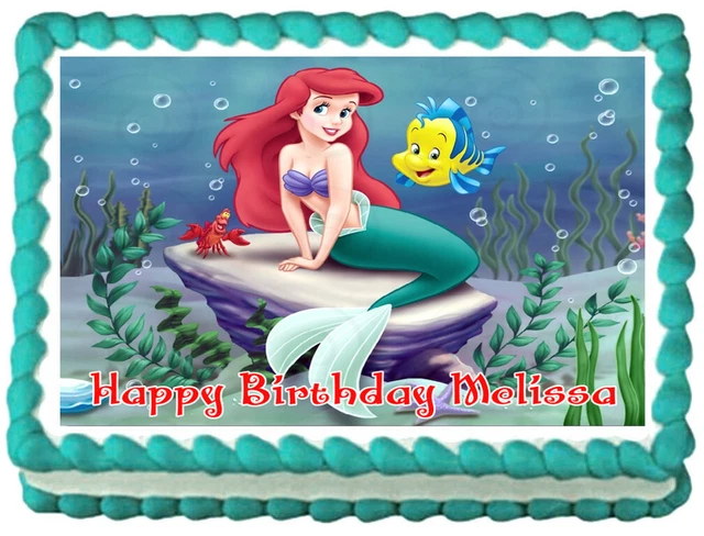 Feuille De Sucre Comestible Ariel - Décoration De Gâteau La Petite Sirène 21x29.5cm