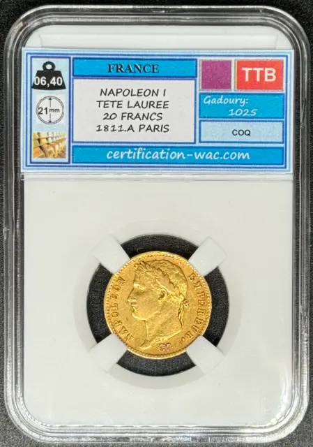 Napoleon I Tete Lauree 20 Francs 1811.A Paris