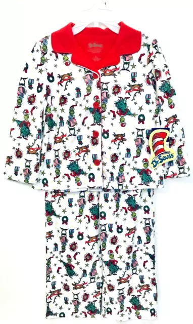 Komar Kids Boys 4T Dr Seuss The Grinch Christmas 2 Pc Pajama Set 100% Polyester