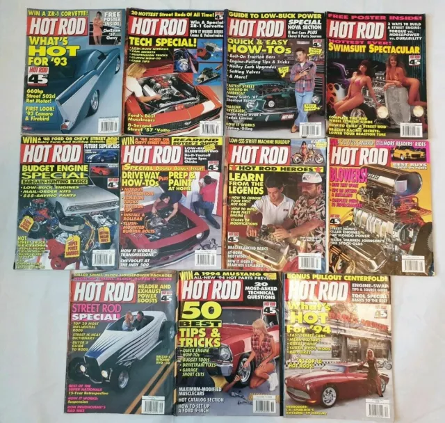 Hot Rod Magazine 1993 11 Issues Jan Feb Mar Apr May Jun Jul Aug Sept Nov Dec 93