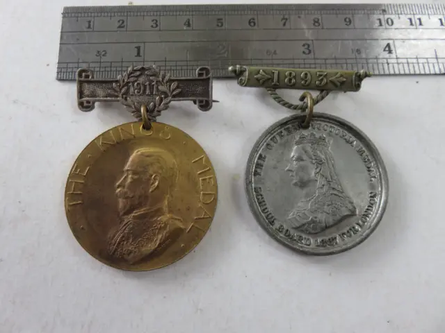 Antique British School Medals Queen Victoria King George