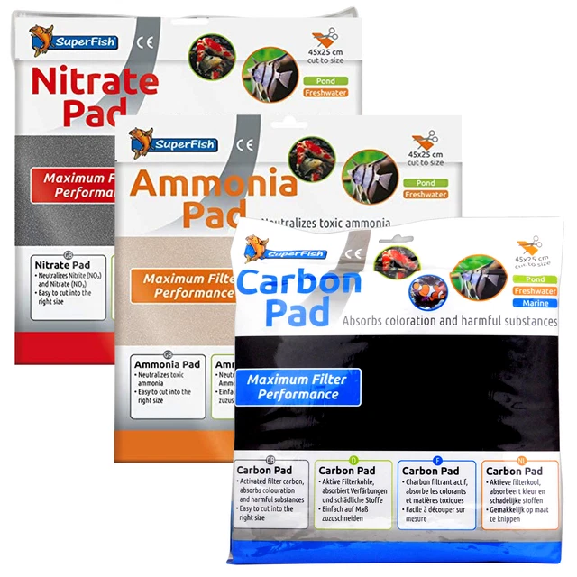 SUPERFISH FILTER PAD Carbon Ammonia Phosphate Nitrate Foam Aquarium