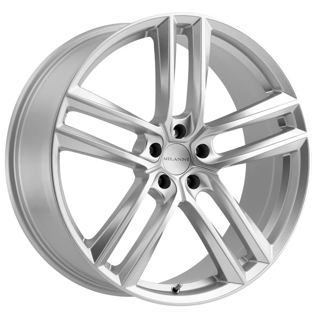 4-Vision 475 Clutch 20x9 5x120 +35mm Silver Wheels Rims 20" Inch