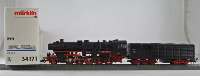 Märklin 34171 Dampflokomotive BR 52 mit Kondenstender DB aus Sammlung mit OVP X