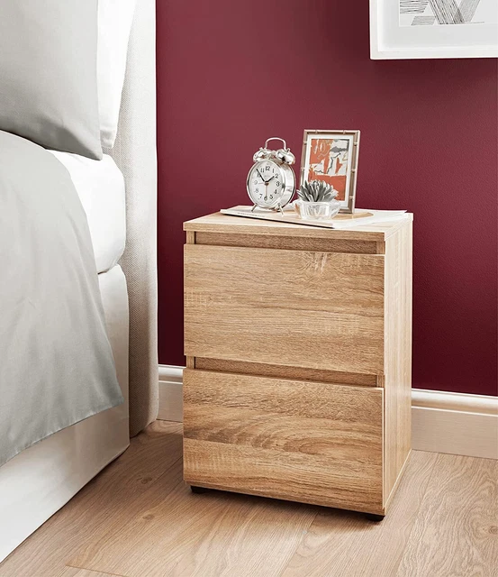 Armadio comodino moderno slim Spot on dealz® cassettiera in rovere 2 cassetti