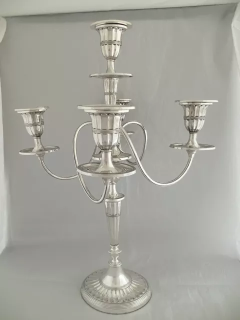 ENORME CANDELABRO ARGENTO STERLING 1904 Sheffield WALKER & HALL Antico