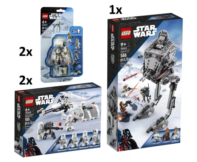 LEGO STAR WARS BUNDLE: 75322 AT-ST + 2x 75320 SNOW TROOPER + 2x 40557 HOTH REBEL