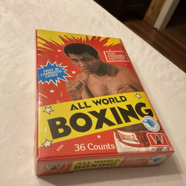 1991 AW Sports All World Boxing Card Premier Factory Sealed Box Muhammad Ali