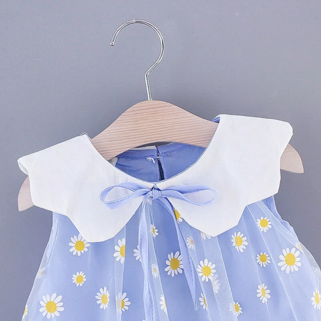 Toddler Baby Girls Ruffle Princess Dress Sleeveless Kids Summer Floral Bow Skirt 8