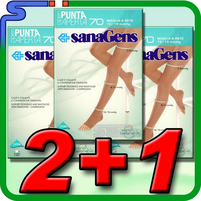 COLLANT OPEN SANAGENS A Compressione 70 Den A Punta Aperta Maglia