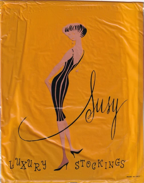Bas Nylon SI-SI Beige Taille 1 (8½) - Vintage Italien Sans Couture - Neuf Avec Étiquettes