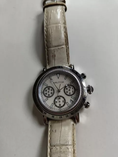 NAUTICA . LADIES Vintage Watch. White And Silver Colour 59.99