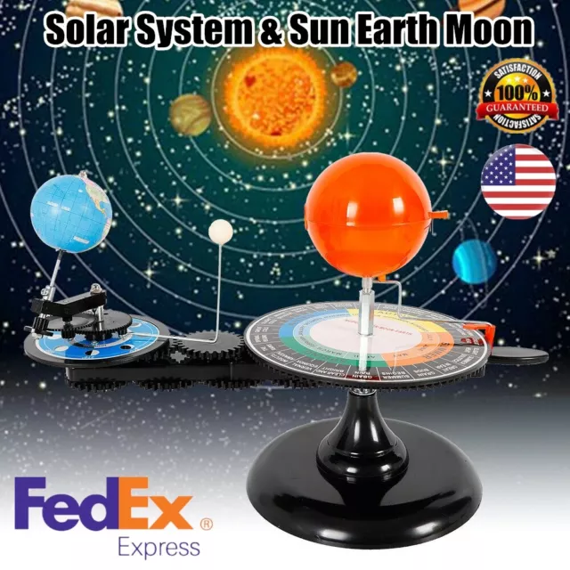 Educational Solar System Model Globe Earth Sun Moon Orbital Planet Model Kit