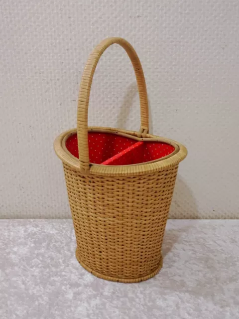 Kiouz5 - Rockabilly Design Braided Bottle Basket - Vintage around 1950/60