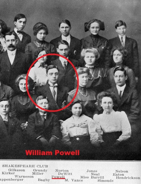 1910 H.S. Annuaire acteur WILLIAM POWELL ~ The Thin Man ~ CASEY STENGEL ~ Yankees 2