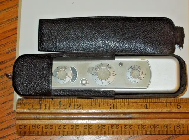 Estuche de cuero vintage mini cámara espía MINOX/Hecho en Alemania 1:3.5 15 mm