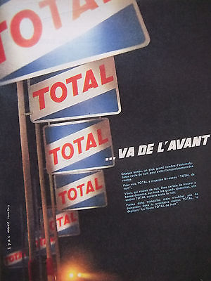 LE PLEIN DE SUPER TOTAL PUBLICITÉ DE PRESSE 1961 TOTAL VA DE L'AVANT 