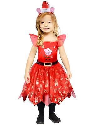 Toddler Peppa Pig Fairy Dress Fancy Christmas Costume Childs Girls Kids Santa