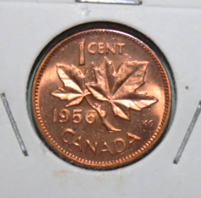 S10 - Canada 1 Cent 1956 Brilliant Uncirculated Coin - Queen Elizabeth II