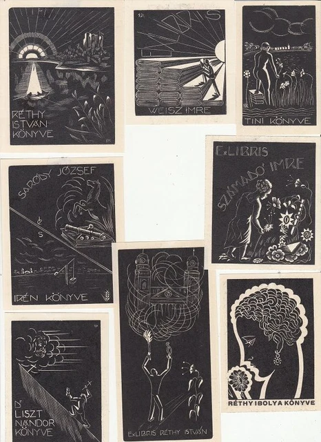 8 Exlibris Bookplate Hochdrucke Karoly Selmeczi Akt Konvolut Lot 6
