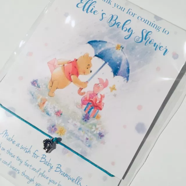 Baby Shower Favours, Winnie the Pooh wish bracelet, girl, boy,