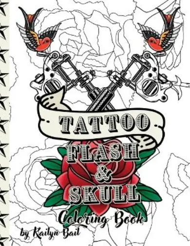 Tattoo Flash and Skull Coloring Book (Poche)