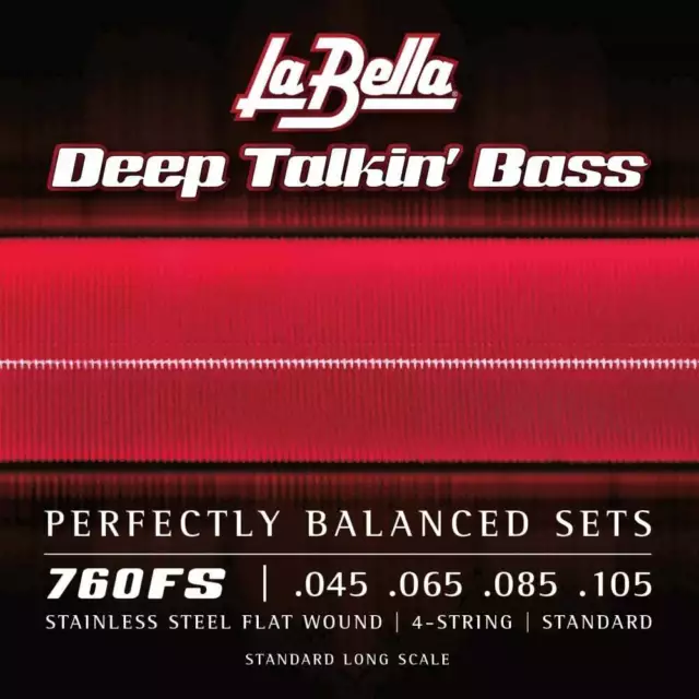 La Bella Deep Talkin' Bass Stainless Steel Flat Wound Long Scale Bass Strings