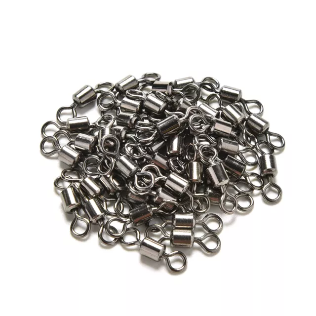 100pcs Tronix Round Eye Rolling Swivels Rig Sea Carp Fishing Chic 3