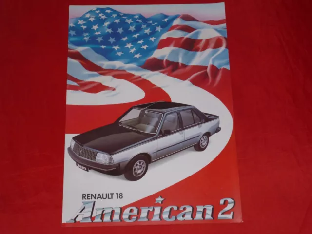 RENAULT 18 "American 2" Sondermodell Prospekt Brochure Depliant Folleto von 1984