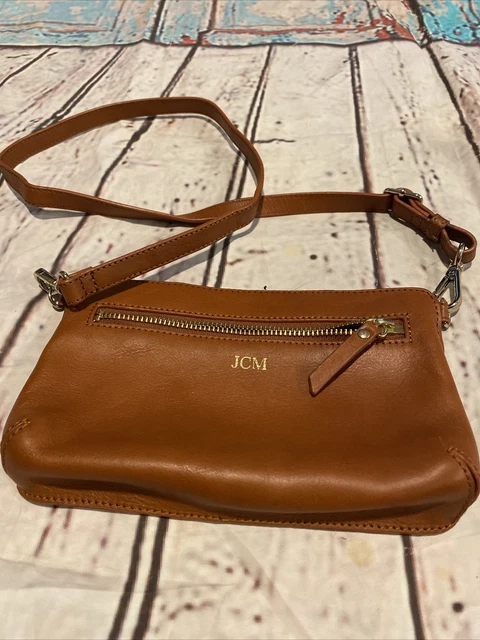 Mark and Graham Small Crossbody Bag Camel Brown Leather