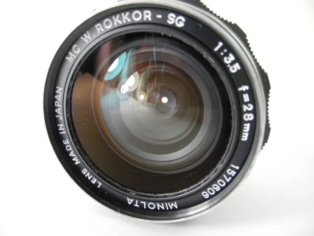 Minolta mc W.Rokkor-Sg 28mm F/3.5 Objektiv Perfekt Glas Glatt Focus