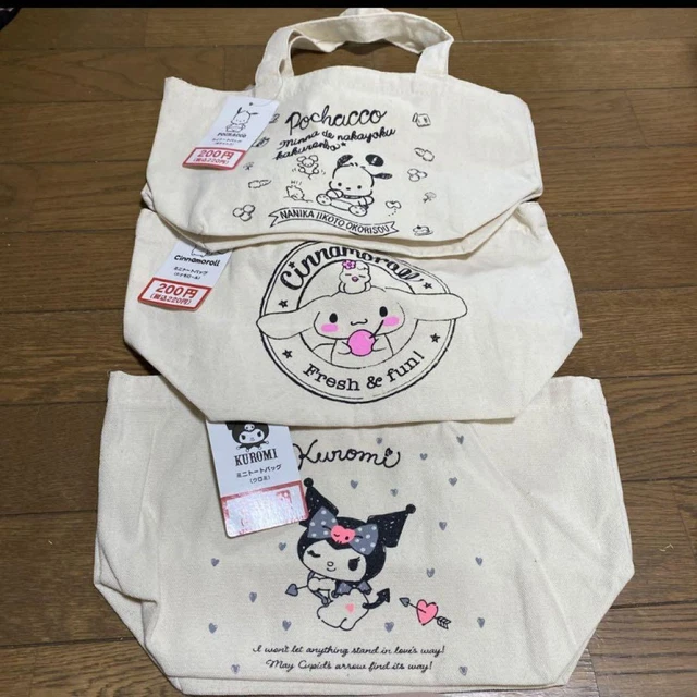 CINNAMOROLL DAISO SANRIO Mini Tote Bag Kuromi Cinnamon Roll Pochacco No