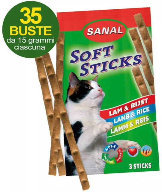 105 bâtonnets d'agneau et de riz pour les chats SANAL