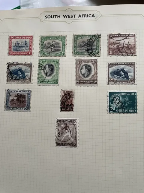 Old Album Page Old South West Africa Stamps
