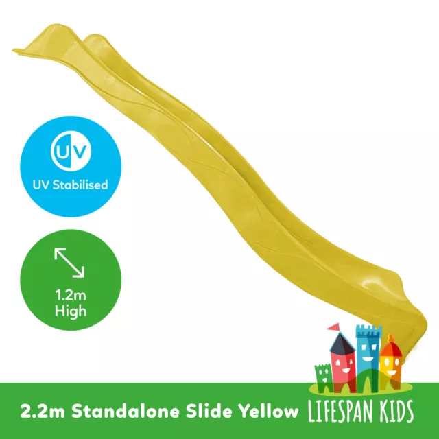 SLIDE 2.2m length Wavy Lifespan Kids fits 1.2m cubbyhouse outdoor Yellow