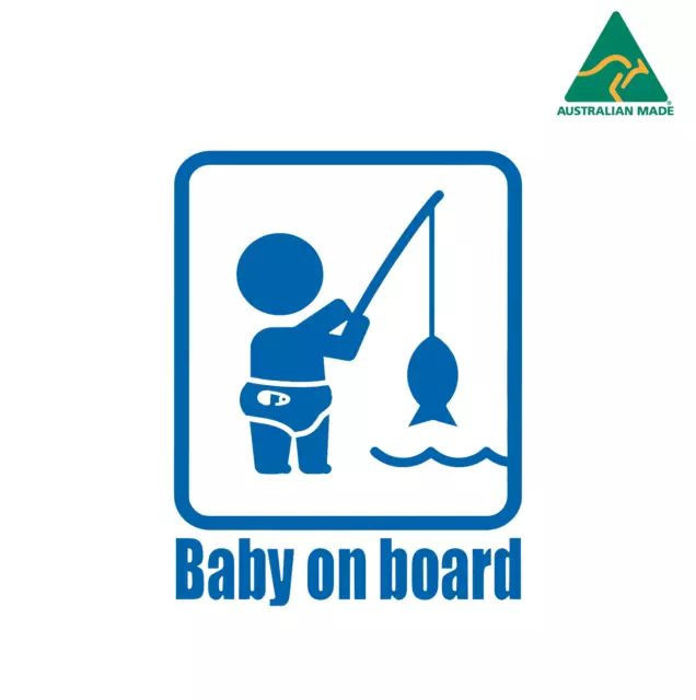 BABY ON BOARD Fishing Vinyl Decal Sticker 17 cm x 13 cm