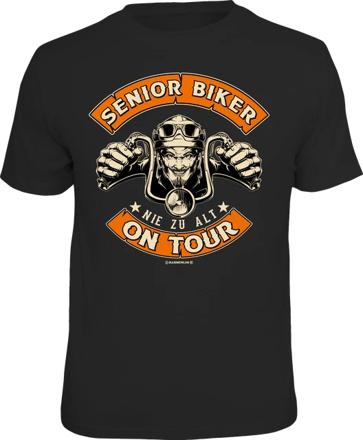 Uomo Biker T-Shirt - Senior Biker On Tour Divertenti Detto T-Shirt per Uomo
