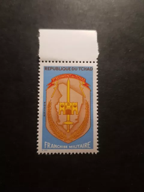 Timbre Tchad Franchise Militaire N°3 Neuf ** Luxe Mnh 1972