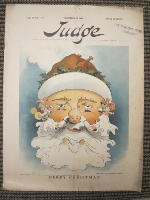 Judge Magazine December 1909 Merry Christmas Santa Claus Hamilton Art Deco 53