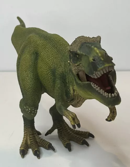 2011 Schleich Green Tyrannosaurus Rex Dinosaur T-Rex Figure 11" Toy Movable Jaw