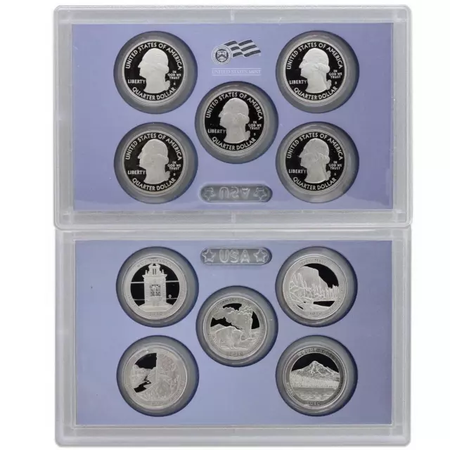 2010 S Proof Parks Quarter Set ATB Gem DCam No Box or COA 5 Coin CN-Clad US Mint