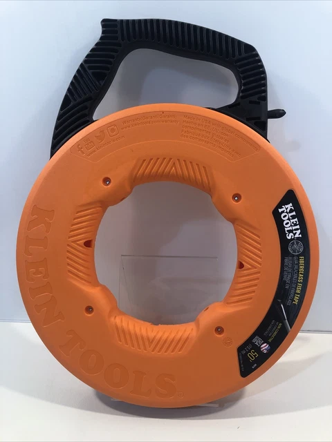Klein Tools Fiberglass Fish Tape 50' Non-Conductive Multi-Grip Handle 56370 New