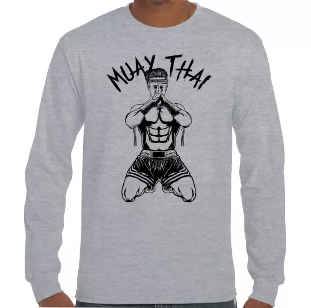 Muay Thai Mens Martial Arts T-Shirt MMA Kick Boxing Pads Gloves Training Top