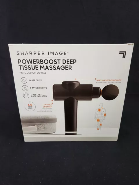 Sharper Image Percussion Pro Powerboost Deep Tissue Massager - Black NEW IN BOX