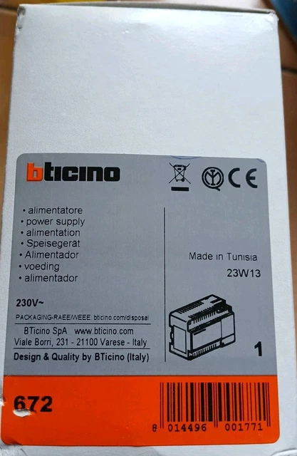 Legrand/Bticino – Trasformatore 230V/12V 4VA Per Rivelatori Gas, Colore Antracite
